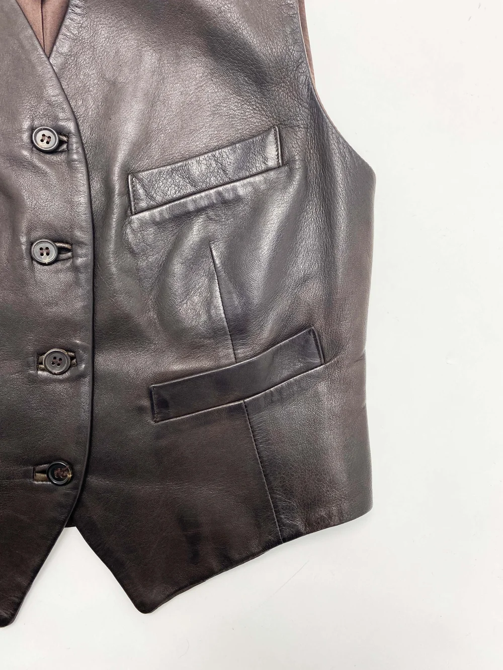 DKNY 90s brown leather vest — JAMES VELORIA